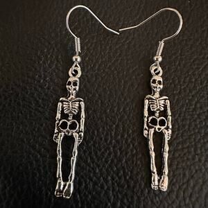Cute Gothic Skeleton Silver Tone earrings